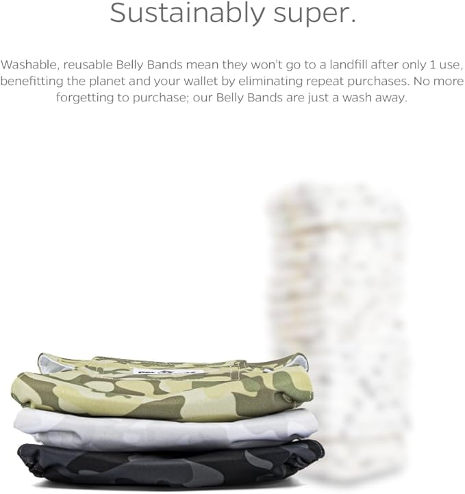 Pet Parents® Washable Belly Bands for Male Dogs (3pack) + Extendrs® of Durable Dog Diapers Male, Premium Male Dog Diapers & Dog Wraps (Large, Camo)