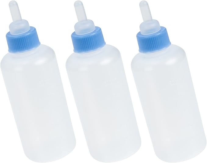 Pet Cat Feeders 3pcs Kitten Nursing Bottle Puppy Milk Bottle Pet Water Feeders Blue