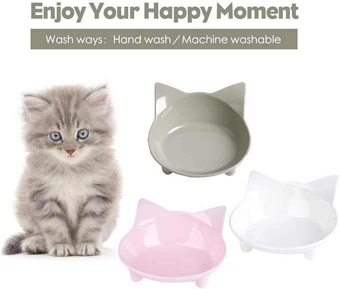 Skrtuan Cat & Dog Food Bowl – Non-Slip Wide Shallow Pet Dish for Whisker Fatigue Relief, Safe for Puppies & Rabbits(Safe Food-Grade)