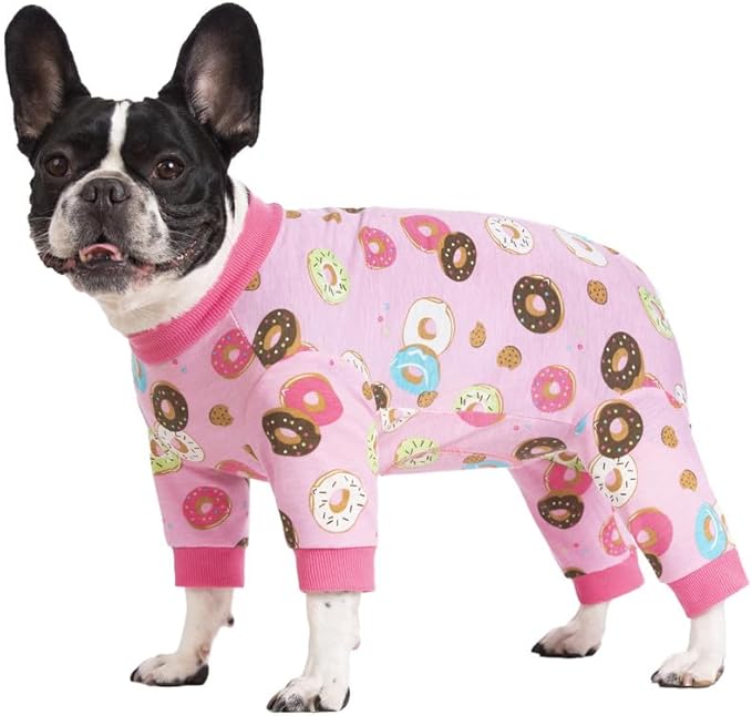 Dog Surgery Recovery Onesie, Dog Pajamas Long Sleeve for Female & Male Dogs, Small Dogs Abdominal Wound Bandages Surgical Suit, Cat Recovery Suit for Shedding Skin Disease