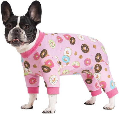 Dog Surgery Recovery Onesie, Dog Pajamas Long Sleeve for Female & Male Dogs, Small Dogs Abdominal Wound Bandages Surgical Suit, Cat Recovery Suit for Shedding Skin Disease
