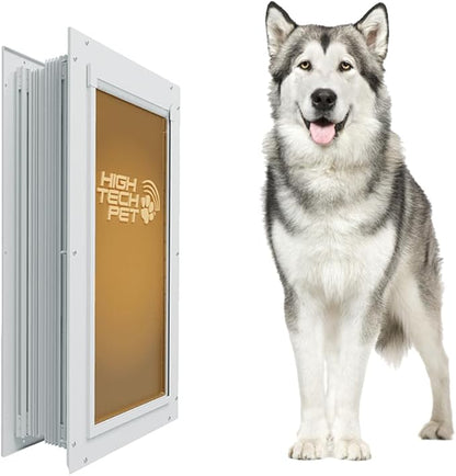 DuraFlex Heavy-Duty Aluminum Frame Pet Door for Large-Sized Dogs (10.5” X 21.25” Pet Opening) by High Tech Pet - Easy Installation Dog Door, Wall Mount, Air Tight, Security Panel - AF-3-LW