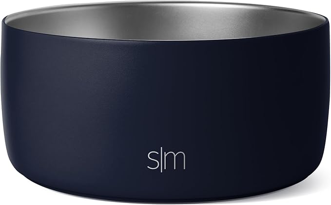 Simple Modern Stainless Steel Pet Water Bowl for Dogs & Cats | Reusable Insulated Stainless Steel Food Bowls for Dog Cat | No Tip No Slip BPA Free | Bentley Collection | Large (64oz) | Deep Ocean