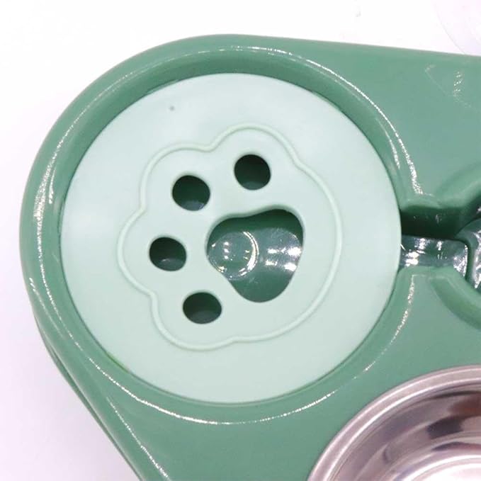 Pet Dog Feeder Automatic PP Cat Bowls Dog Cage Accessory Food Water Pet Feeding Feeder Water Dispenser Dog Supplies(Green)