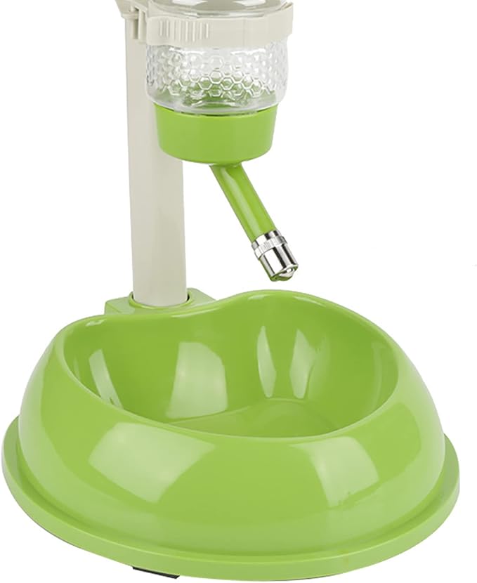 Adjustable Dog Bowl Food Dispenser Drinking Bowl Feeder for Pets Cats Dogs (Green)