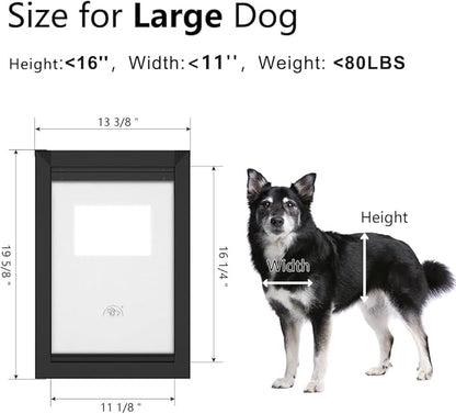 [MAVRICPOWER] Aluminum Large Dog Door for Door, Doggie Door with Two Sliding Panels for Extreme Weather, Doggy Door for Large Dogs up to 80lbs