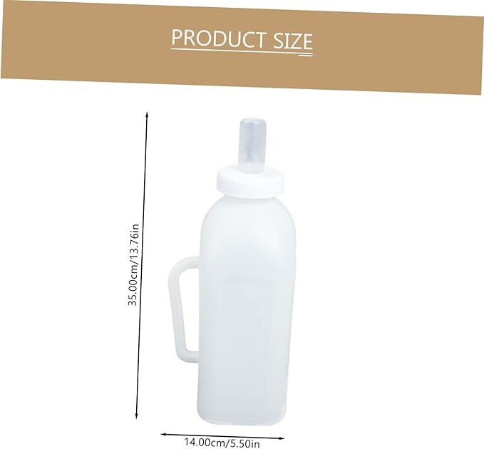 ORFOFE Lamb Milk Bottle Handled Calf Nursing Bottle Food Grade Silicone Portable for Kittens Puppies