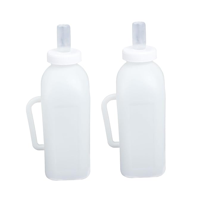 Mikikit 2L Calf Milk Bottle Silicone Nursing Bottle for Calves and Kittens for Livestock and Small Animals 4-Pint Capacity