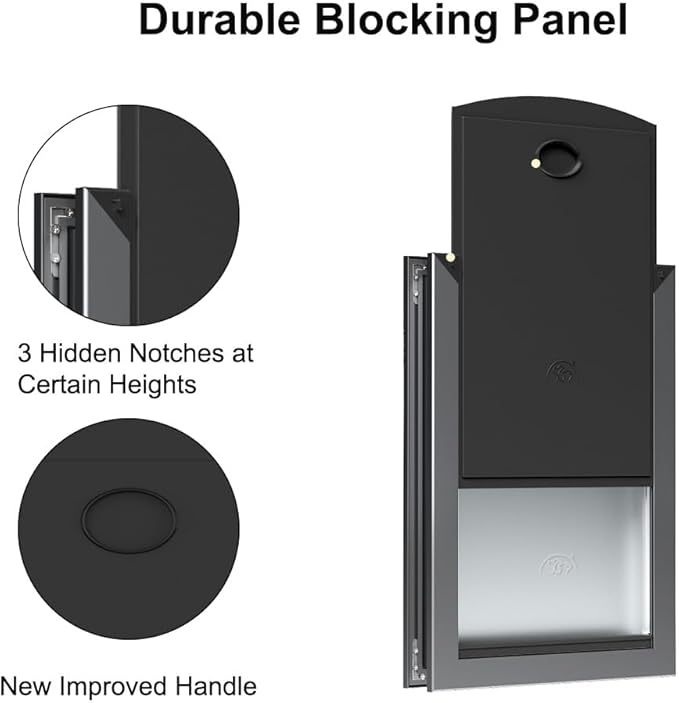 Rescumascer Medium Dog Door for Door, Aluminum Doggy Door with Two Sliding Lock Panels, Doggie Door for Medium Dogs and Large Cat up to 30lbs