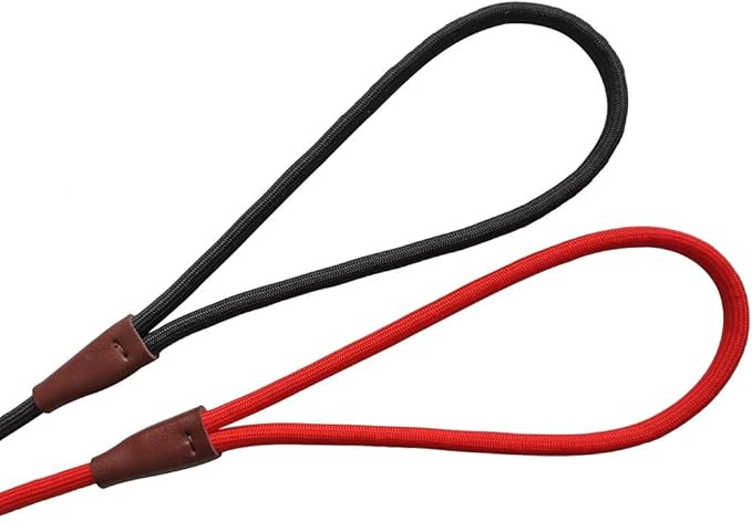 BTINESFUL 7ft Slip Lead Dog Leash, Strong Nylon Rope Leash, 1/4" Dog Training Lead for Small Medium Dogs, 14+ Colors (1/4" * 7 FT, Black)