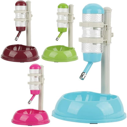 Adjustable Pets Dog Bowl Feeder Water Dispenser Drinking Bottle Food Container Bowl Bottle Standing Dispenser Dogs Green(Blue)