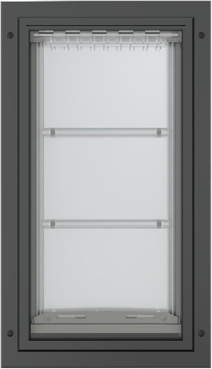 Endura Flap Double Flap Pet Door for Door Installations | Stylish for Interior & Exterior Doors | Durable Aluminum Frame & Weatherproof Dual-Layer Flap | Black, Large, Double Flap