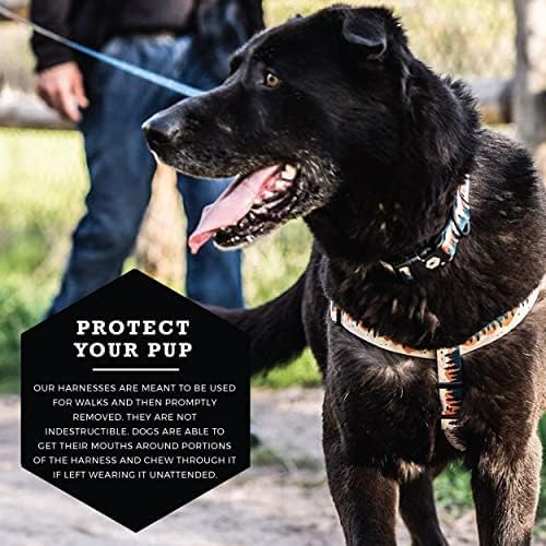 Wolfgang Heavy Duty Adjustable Dog Harness, Pull-Tested to Over 800 lbs for Walking & Training, Overland Print, Medium