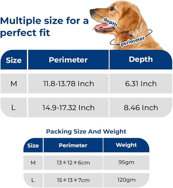 Soft Dog Cone Collar – Comfortable Cone for Dogs to Stop Licking After Surgery, Elizabethan Collar for Large Dogs, Adjustable Dog Donut Collar for Inflatable & Comfy Recovery (M)