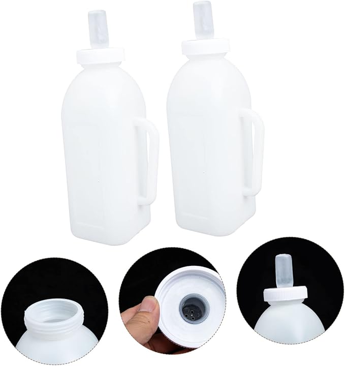 Happyyami 2pcs Calf Milk Bottles Kitten Puppy Pet Nursing Bottle for Puppy Milk Replacer