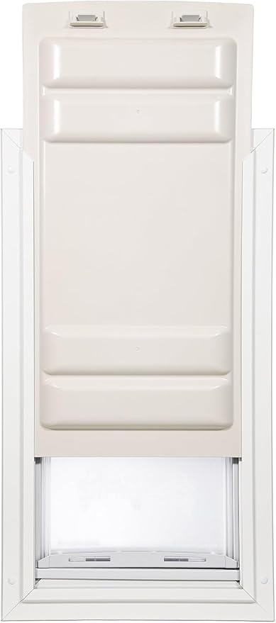 Endura Flap Double Flap Pet Door for Door Installations | Stylish for Interior & Exterior Doors | Durable Aluminum Frame & Weatherproof Dual-Layer Flap | White, Medium, Double Flap