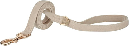 Soft Cotton Dog Leash, 5 Ft Heavy Duty Corduroy Dog Leashes with Gold Metal Hook for Small Medium Large Dogs,Small,White