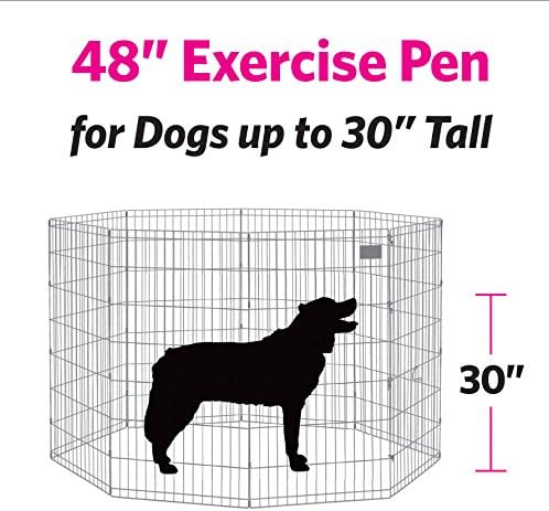 New World by MidWest Homes for Pets 48-Inch Exercise Pen, for Indoor and Outdoor use, 16 Sq Feet of Play, Folding Dog Pen, No Door Design for Maximum Security, Easy to Set Up, Foldable Pet Playpen