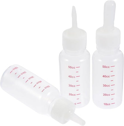 SUPVOX 3Pcs Small PET Nursing Bottles Portable Milk Bottle for Rabbits Puppies Kittens Scale Nurser Feeding Set