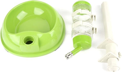Hztyyier Adjustable Pets Dog Bowl Feeder Water Dispenser Drinking Bottle Food Container Bowl Bottle Standing Dispenser for Cats Dogs Green(Green) Dog Supplies