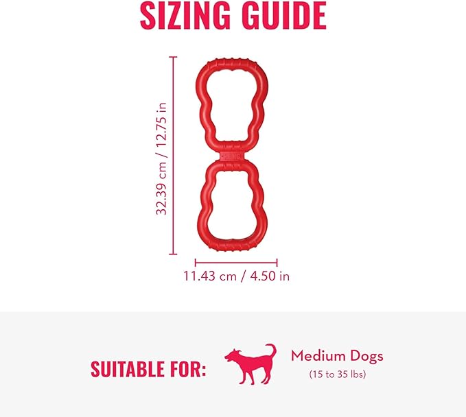 KONG Tug Toy - Dog Supplies for Tug of War - Natural Rubber Dog Toy for Outdoor & Indoor Playtime - for Medium/Large Dogs