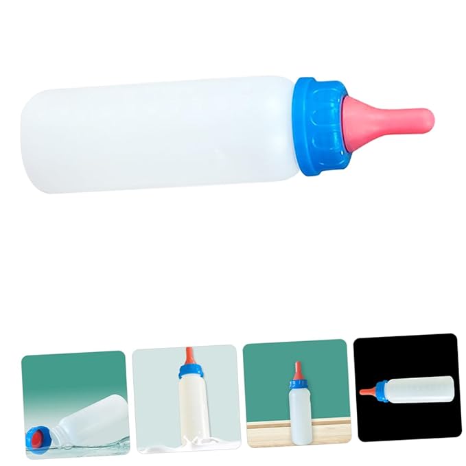 UKCOCO 4PCS Calf Feeding Bottle Set for Small Animals Lamb and Goat Milk Feeder Nipple PET Nursing Station for Calves Sheep and Livestock