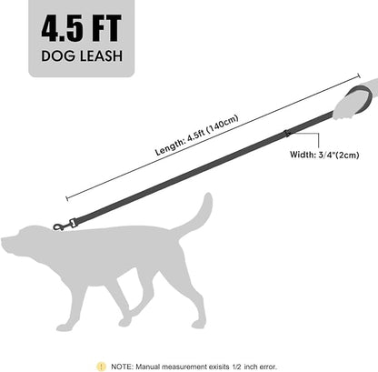 Didog PU Leather Dog Leash for Small Dogs 4.5ft, Soft Padded Handle Faux Leather Dog Leashes for Medium Dogs, Walking and Training Leashes for Large Dogs,Olive Green