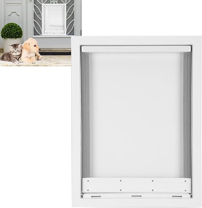 Large Pet Door for Dogs Easy Installation Wall Entry Dog Fence for Large and Mediumsized Pets with Magnetic Flap for Home Use, White, 19.7x14.0x2.2 (White)