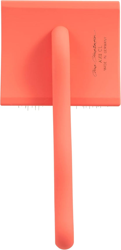Chris Christensen Big G Dog Slicker Brush for Dogs (Goldendoodles, Labradoodles, Poodles), Groom Like a Professional, Fluff Detangle Style, Saves Time Energy, Coral, Large