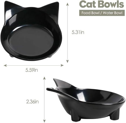 Skrtuan Pets Dog Cat Food Bowl – Non-Slip Wide, Shallow Pet Dish for Whisker Fatigue Relief, Safe for Puppies & Rabbits