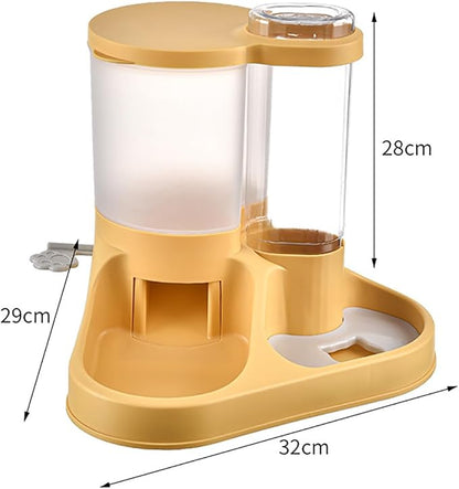 Pet Food Bowls, Automatic Dog Waterer Pet Cage Water Dispenser Transparent Pet Food Water Dispenser with Anti Slip Pad Adjustable Capacity for Pet Feeding