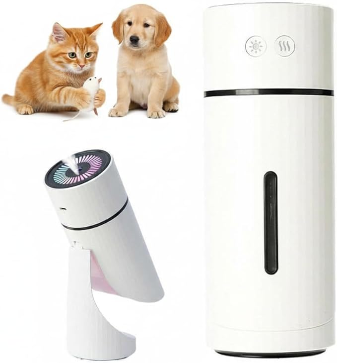 2.0 Dog Humidifier,Dog Humidifiers with Whisper-Quiet/90° Adjustable Mist, Desktop Rechargeable Moisturizing Spray,Creates a Safe,Moisturized Environment for Dogs/Families