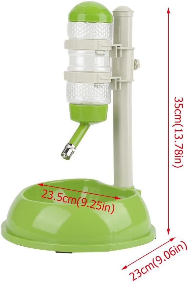 Dog Water Bottle Bowl,Automatically Feeding Water Height Adjustable Dispenser for Dog Cat(Green)