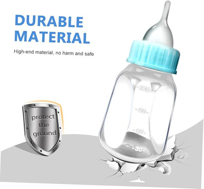 2Pcs Portable Pet Nursing Bottles for Kittens and Puppies Silicone Feeding Bottles with Regulated Flow to Prevent Overfeeding Lightweight Animal Milk Feeders in Blue