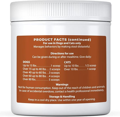 No Poop Eating for Dogs. Coprophagia Treatment. Digestive Enzyme with Breath Freshener. Stop Eating Poop for Dogs, Stool Eating Deterrent. Extra Large 230 Scoops in Each jar.