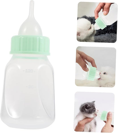 ORFOFE Small Pet Nursing Bottle Kit for Puppies Kittens Rabbits Soft Nipple Feeding Milk Bottle for Pets Portable Lightweight for Dogs Cats