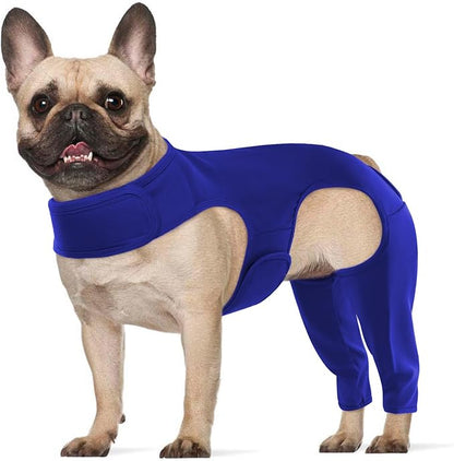 ROZKITCH Dog Suit for Surgery Recovery for Rear Right Left Leg, Pet Prevent Licking Wound Elbow Protector, Dog Rear Leg Sleeve to Stop Licking for Sprain ACL CCL Arthritis Joint Care Blue S