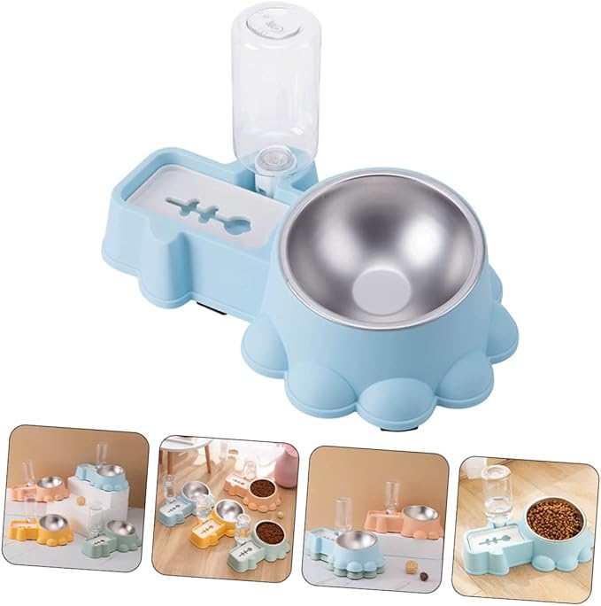 Kisangel 1 Set Adorable Dog Feeder and Water Dispenser Convenient Automatic Pet Bowl Non Slip Design for Cats Dogs Pet Stores