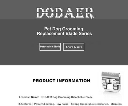 Size 7F/5F/4F/3F Detachable Pet Dog Grooming Blades of Stainless Steel,Compatible with Andis,Oster A5,Wahl KM10 Series,4 Count