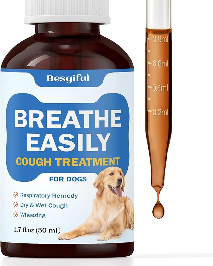 Collapsed Trachea Treatment for Dogs, Breathe Easily, Dog Cough Treatment, Trachea Cough Elixir, Natural Herbal Support Tracheal & Respiratory, Dog Kennel Cough Relief with Mullein Leaf & Marshmallow