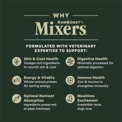 Instinct RawBoost Functional Mixers, Freeze Dried Dog Food Topper, Grain-Free, Real Chicken - Gut Health, 23 oz. Bag