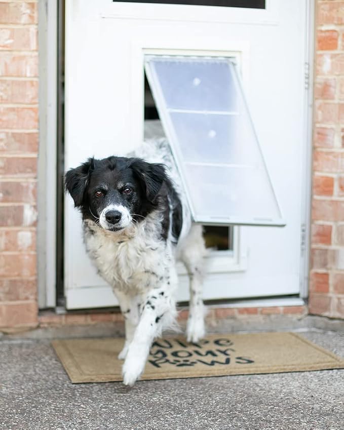 Endura Flap Double Flap Pet Door for Doors | All-Weather Insulated Flap | Durable Aluminum Frame with Secure Locking Cover | Interior and Exterior Door Installations | White, XXL, Double Flap
