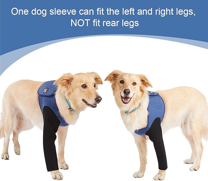 Coodeo Dog Recovery Suit, Cone Collar Alternative, Abrasion Resistant Dog Recovery Sleeve, Washable 2.5mm Thick and Waterproof, Pet Wounds Prevent Licking, Bite, Keep Dry（Blue，2XL