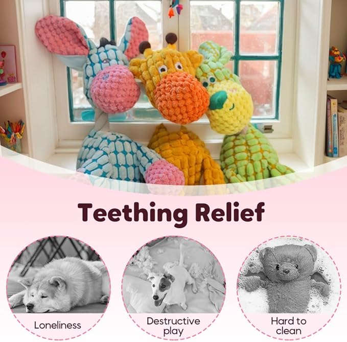 2026 New Indestructible Dog Toy, Durable Dog Stuffed Toys for Aggressive Chewers, Interactive Squeaky Chew Teething Toys for Small Medium Large Dogs Puppy (Green+Orange)