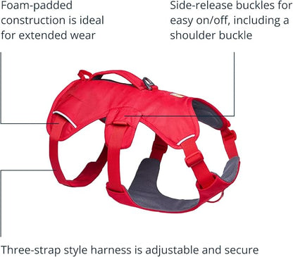 Ruffwear, Web Master, Multi-Use Support Dog Harness, Hiking and Trail Running, Service and Working, Everyday Wear, Red Canyon, Medium