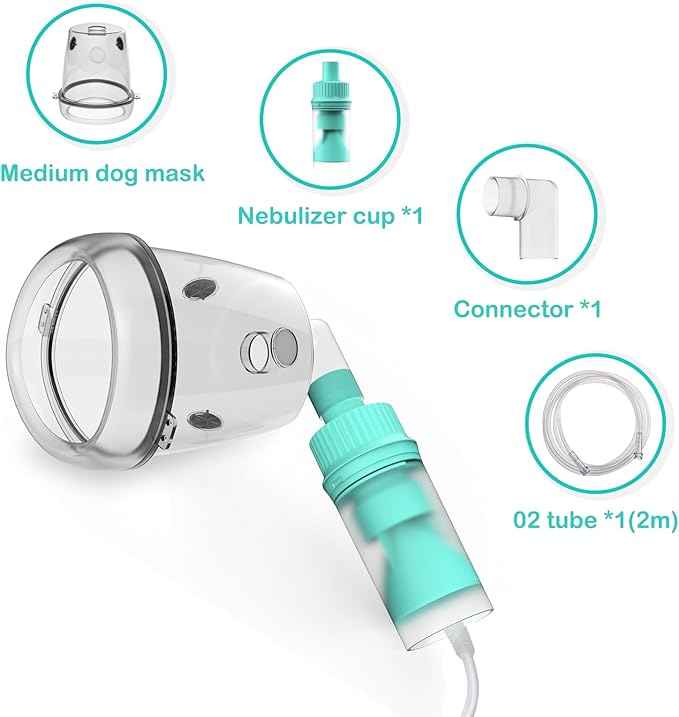 Dog Lying Nebulizer Cup and Dog Inhaler Mask, Pet Oxygen Mask for Large Dogs (Nebulizer Device Not Included) L