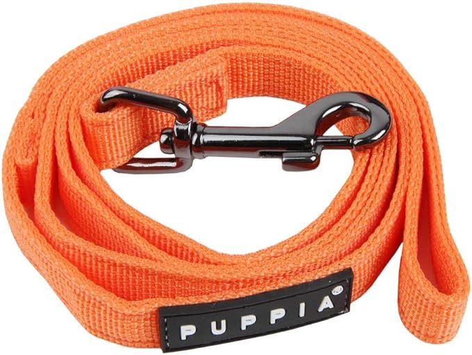 Puppia Two Tone Dog Lead Strong Durable Comfortable Grip Walking Training Leash for Small & Medium Dog, Orange, Large