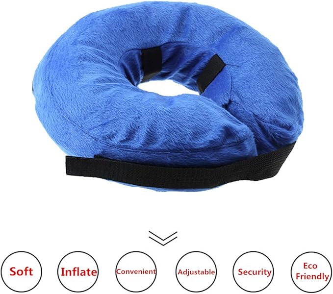 THAIN Soft Dog Recovery Protective Collar After Surgery-Cone Inflatable Collar for Dogs and Cats - Adjustable Washable Elizabethan Collar (ML)