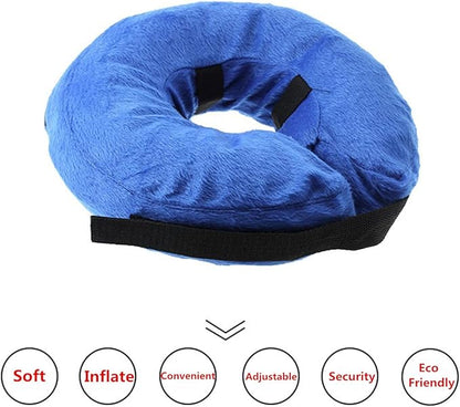 THAIN Soft Dog Recovery Protective Collar After Surgery-Cone Inflatable Collar for Dogs and Cats - Adjustable Washable Elizabethan Collar (M)