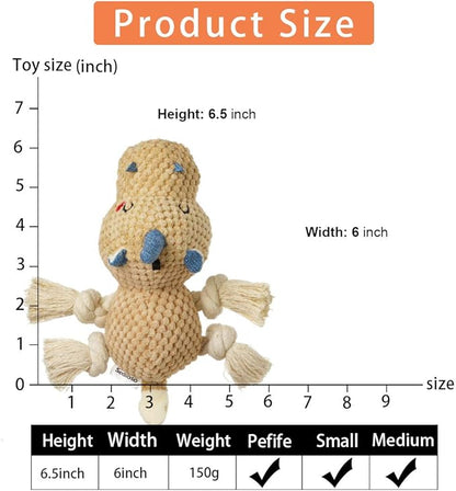 Sedioso Large Dog Toys, Cute Squeaky Dog Toy, Stuffed Animal Plush Toys for Puppies, Durable Dog Chew Toy for Small,Middle,Large Breed (Brown(Uni-Hippo))
